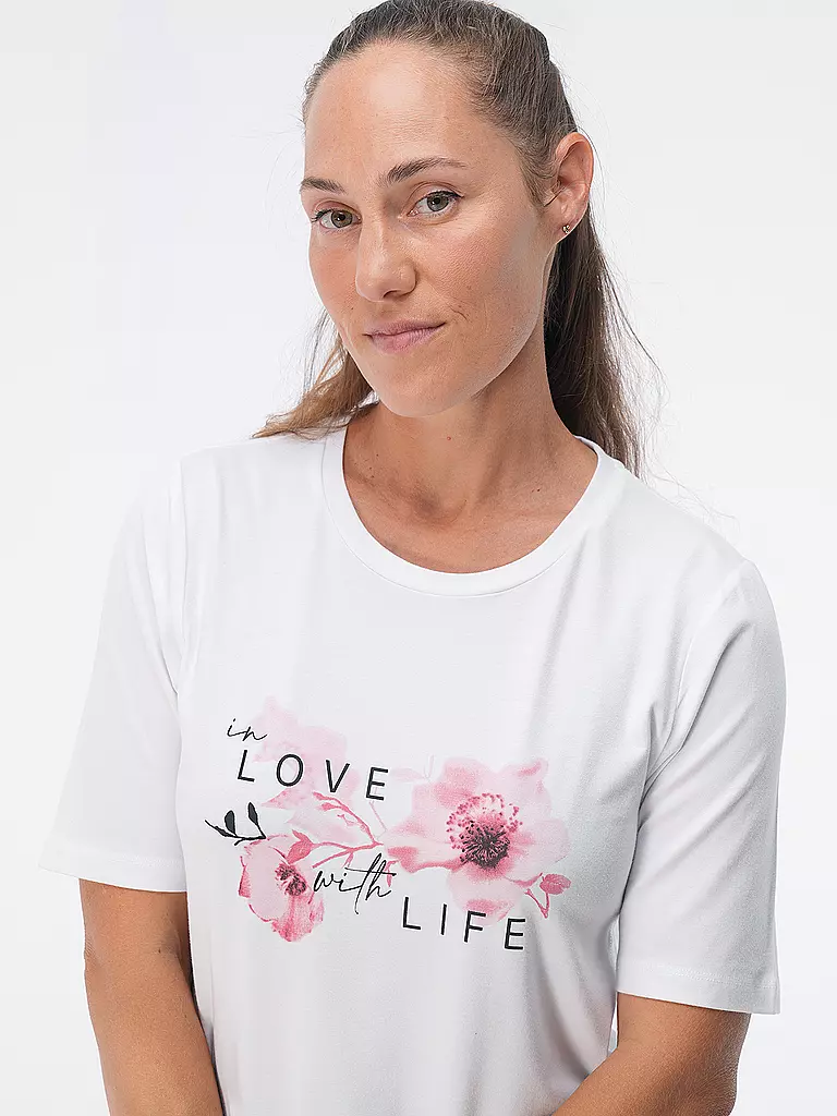 JOY SPORTSWEAR | Damen T-Shirt Luzie in Love with Life | Weiss