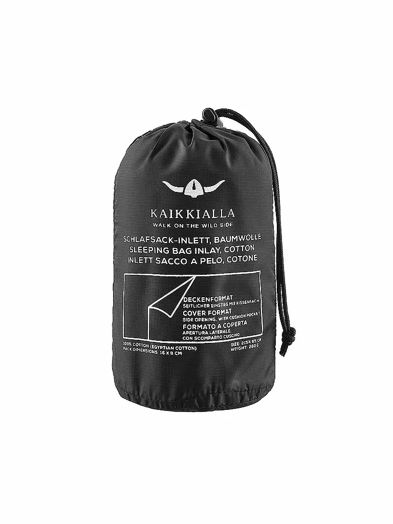 KAIKKIALLA | Hüttenschlafsack/Schlafsack Inlet Iso Uva Rectangular 16x9cm 250g | grau