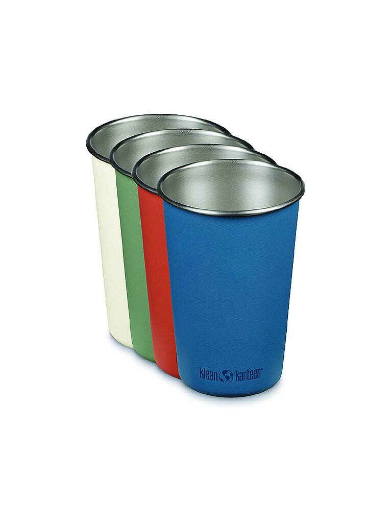 KLEAN KANTEEN Trinkbecher Edelstahl Pint Cup Partake 473ml 4er Set bunt