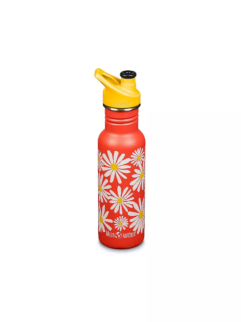 KLEAN KANTEEN | Edelstahl Trinkflasche Classic 532ml Sport Cap Daisy | bunt