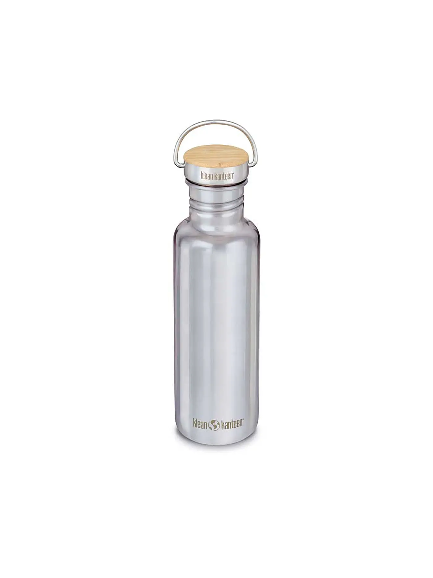 KLEAN KANTEEN | Edelstahl Trinkflasche Reflect 800ml Bambus-Schraubverschluss Mirrored Stainless | silber