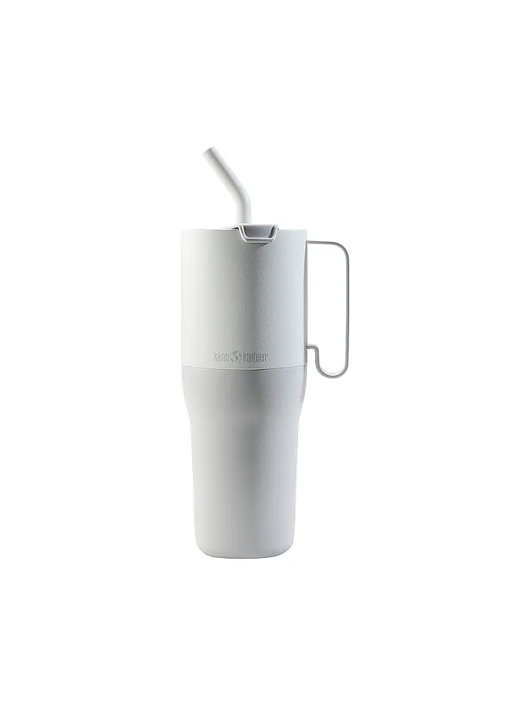 KLEAN KANTEEN | Thermobecher Rise Tumbler 1064ml mit Flip Lid Deckel und Trinkhalm Edelstahl | hellgrau