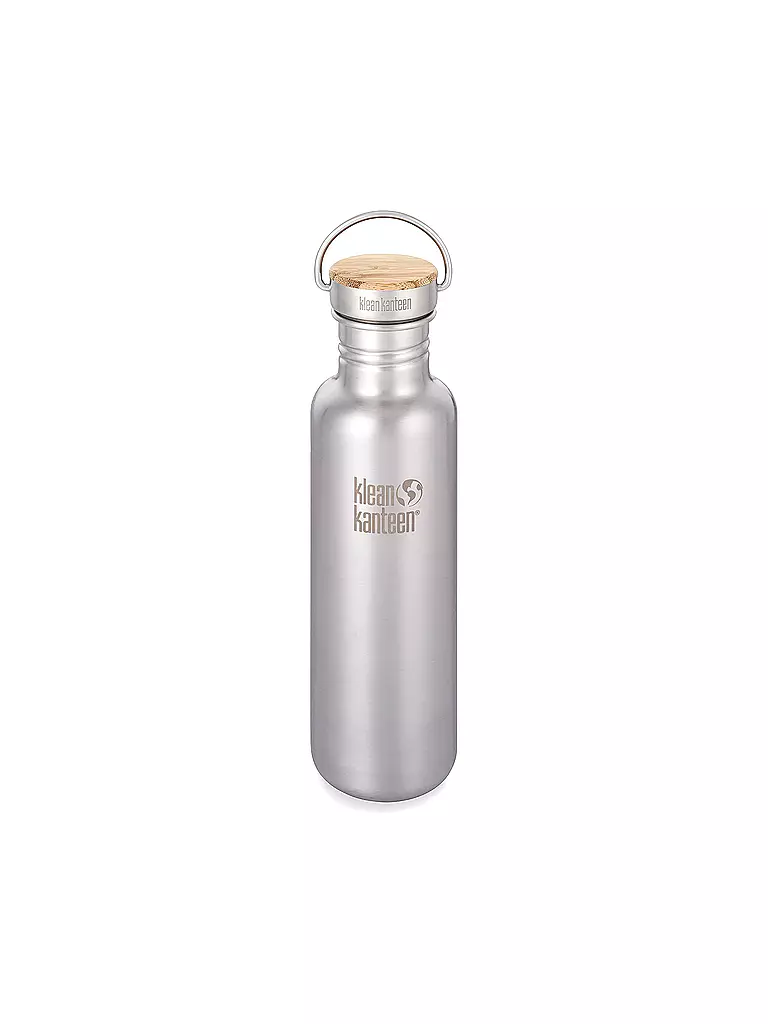KLEAN KANTEEN | Trinkflasche Reflect einwandig 27 oz (800 ml) mit Stainless Unibody Bamboo Cap | silber