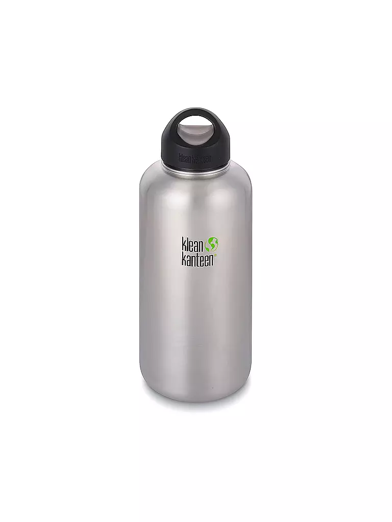 KLEAN KANTEEN | Trinkflasche Wide einwandig 64 oz (1900 ml) mit Loop Cap | silber