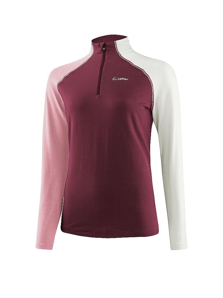 Löffler LÖFFLER Damen Unterzieh Zipshirt TRANSTEX Coblo dunkelrot | 40, dunkelrot