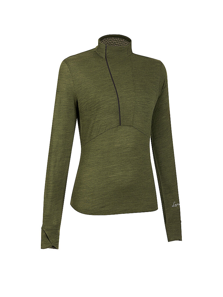 LAMUNT LAMUNT Damen Funktions Zipshirt Alexandra dunkelgrün | 36, dunkelgrün