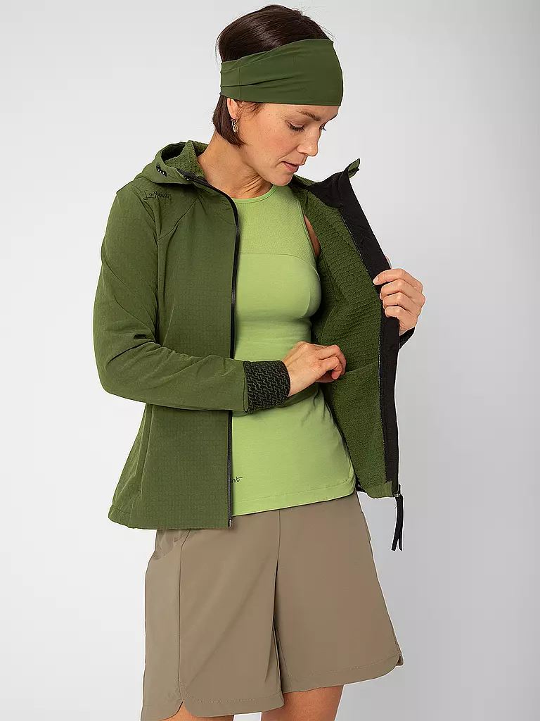 LAMUNT | Damen Wanderjacke Paola Tech Hoodie | dunkelgrün