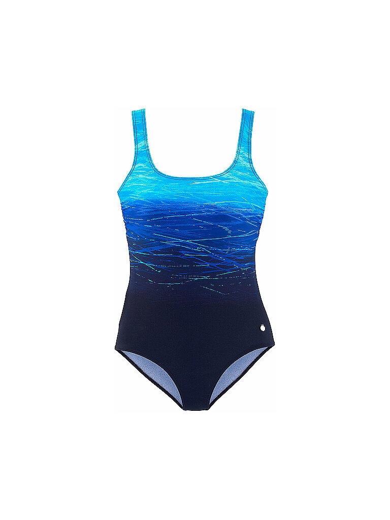 LASCANA Damen Badeanzug mit Batikprint und Shaping-Effekt blau | 40B