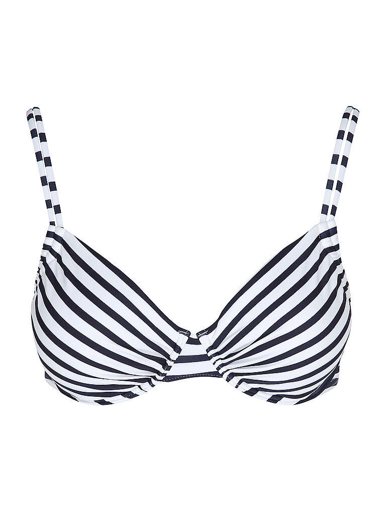 Lascana LASCANA Damen Bikinioberteil Stripes dunkelblau | 38C, dunkelblau