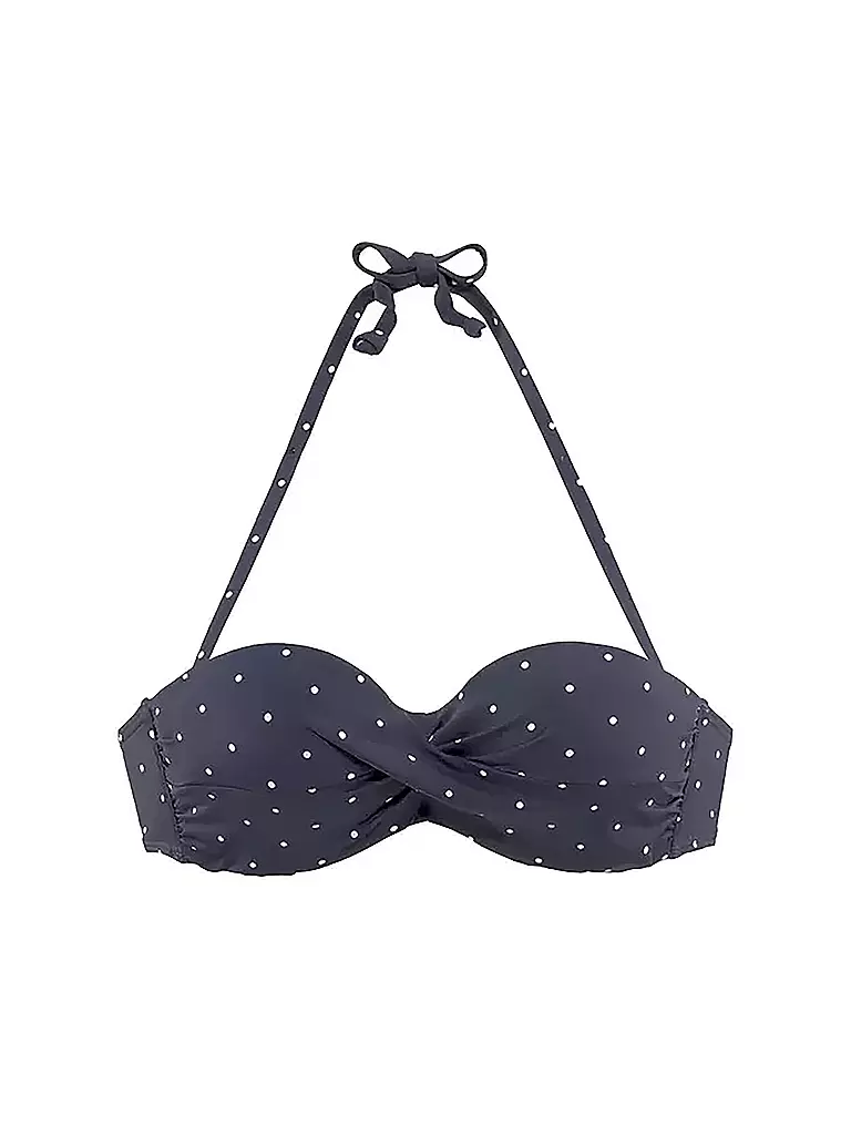 LASCANA | Damen Bikinioberteil Bandeau Sparkle | blau