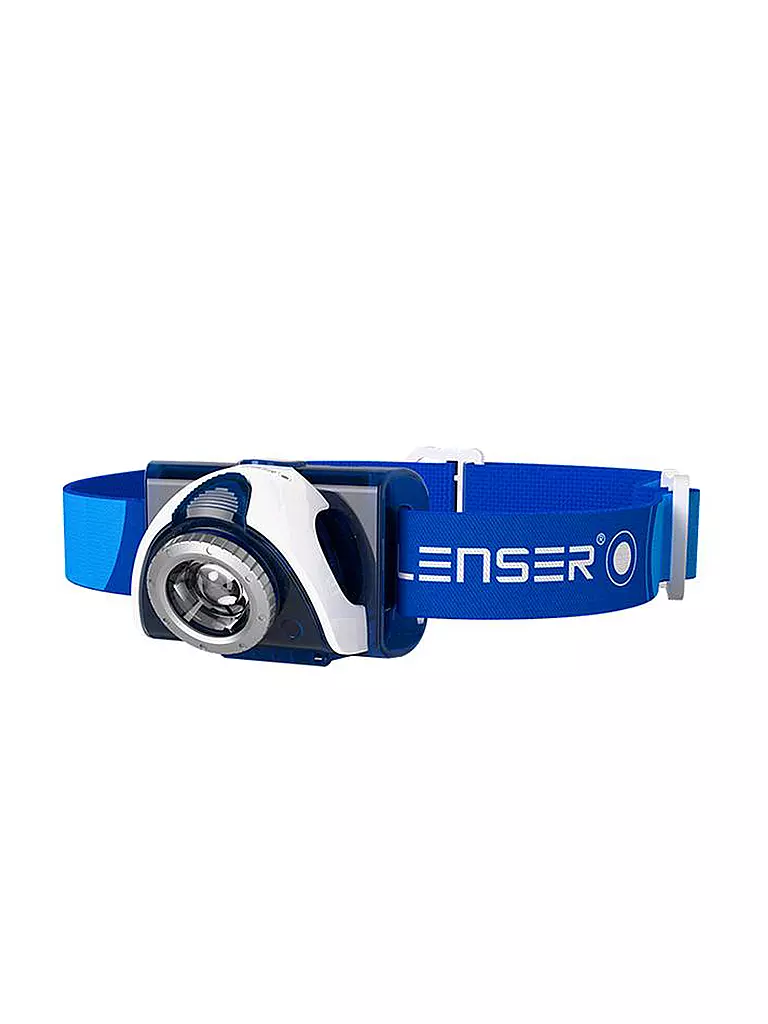 LED LENSER | Stirnlampe SEO 7R inkl. Ladekabel | blau