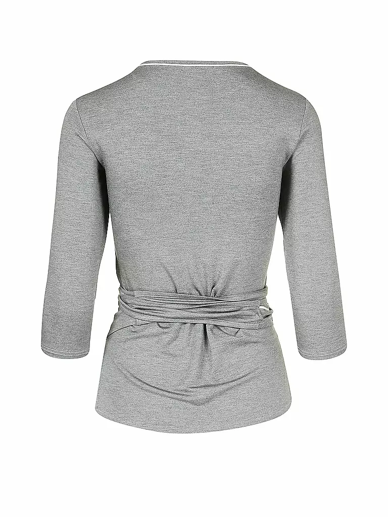 LOUNGE CHERIE | Damen Yoga Wickelshirt Mira | grau