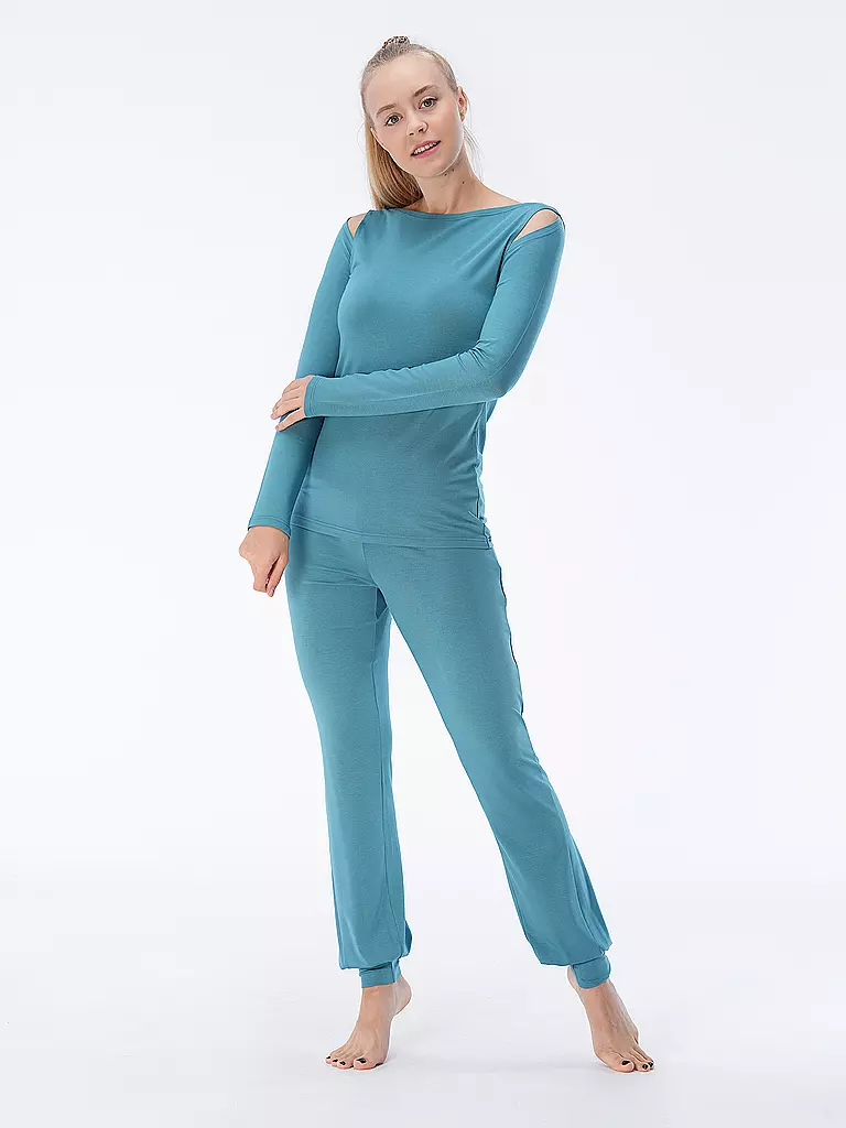 LOUNGE CHERIE | Damen Yogahose Conny | petrol