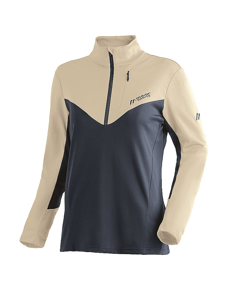 maier sports MAIER SPORTS Damen Unterzieh Zipshirt Evii beige | 36, beige