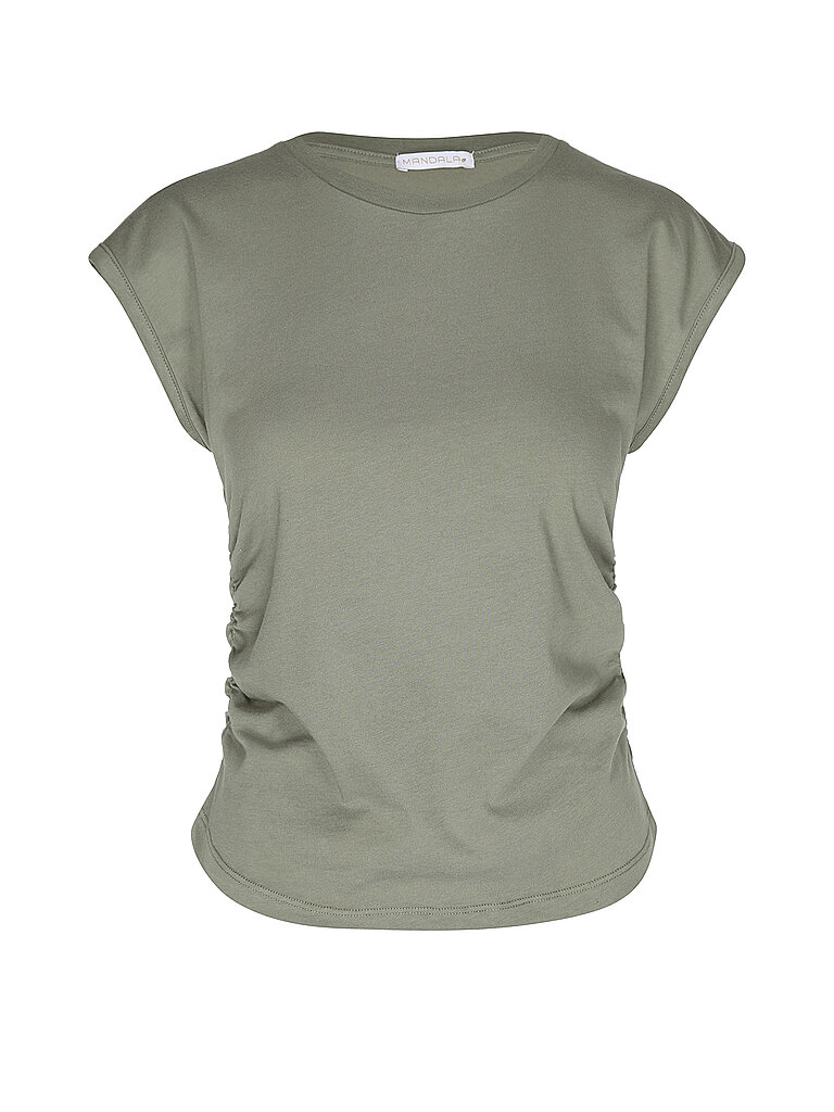 mandala MANDALA Damen Yogashirt Side Ruffeld olive | S, olive