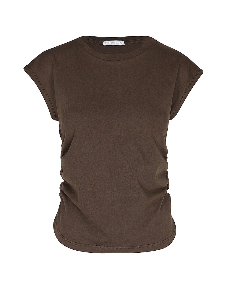 mandala MANDALA Damen Yogashirt Side Ruffeld braun | XS, braun