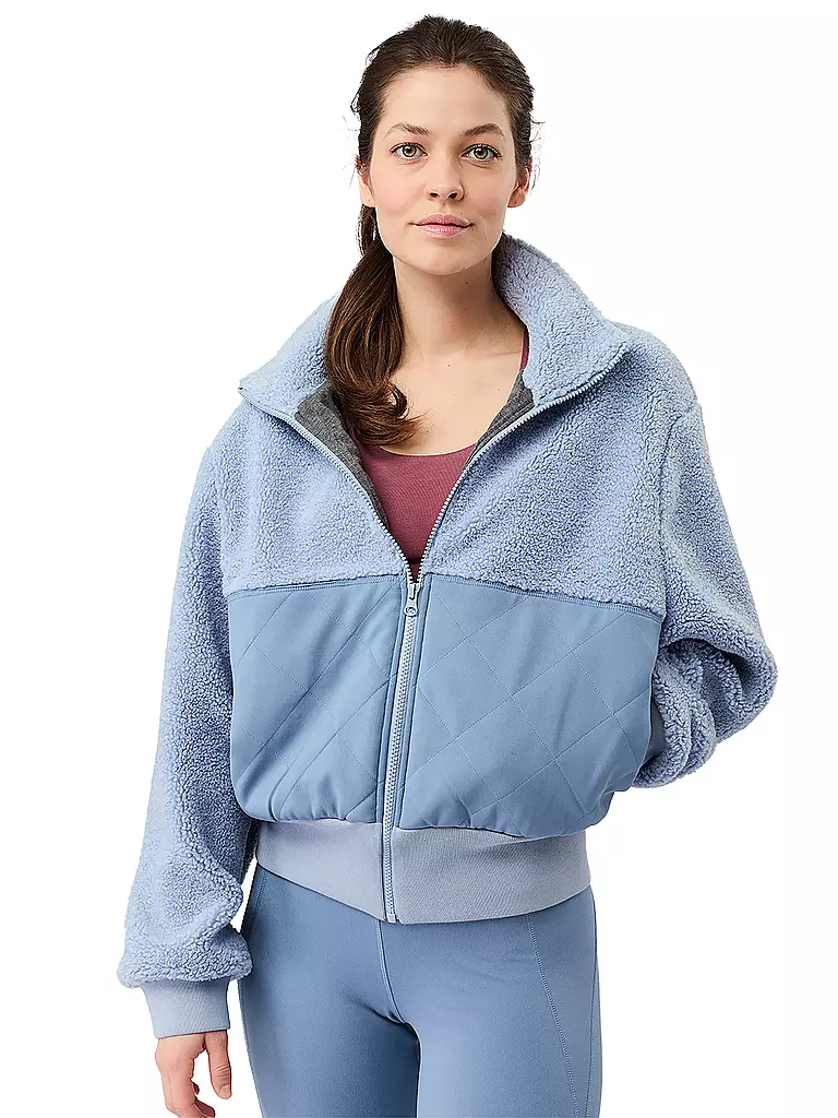 MANDALA | Damen Kapuzenjacke Warm Up Bomber | hellblau