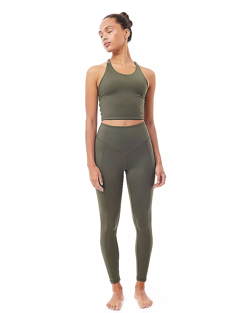 MANDALA | Damen Yoga Tank Cropped | olive