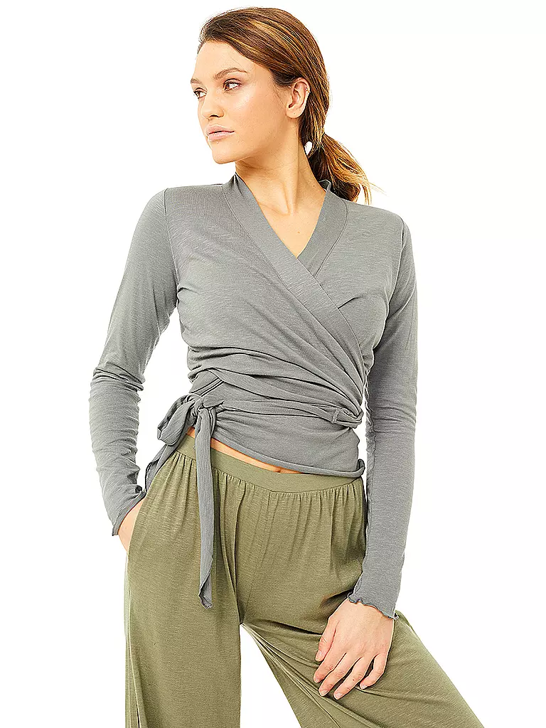 MANDALA | Damen Yoga Wickelweste Easy Wrap | grau