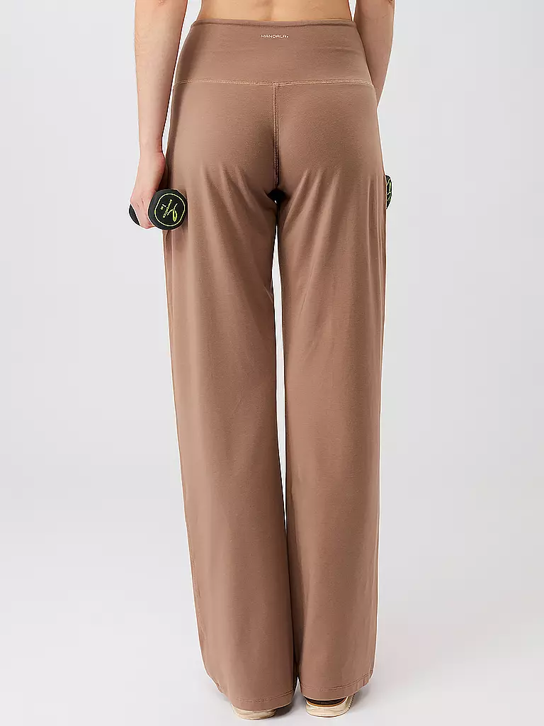 MANDALA | Damen Yogahose Wide Leg | hellbraun