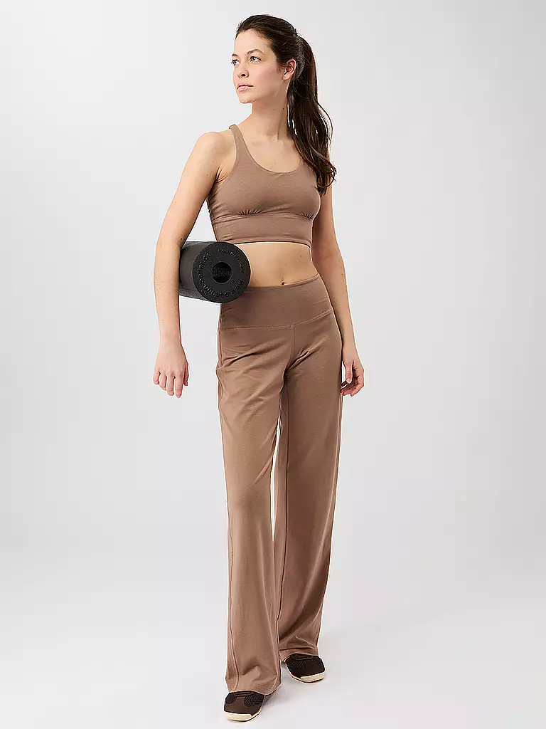 MANDALA | Damen Yogahose Wide Leg | hellbraun
