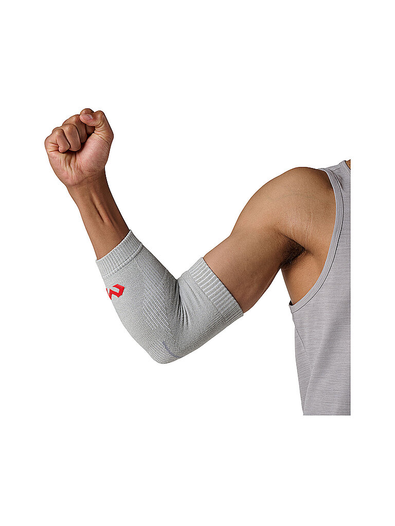 MC DAVID Therapie-Ellenbogenbandage aus innovativem Strickmaterial hellgrau | M