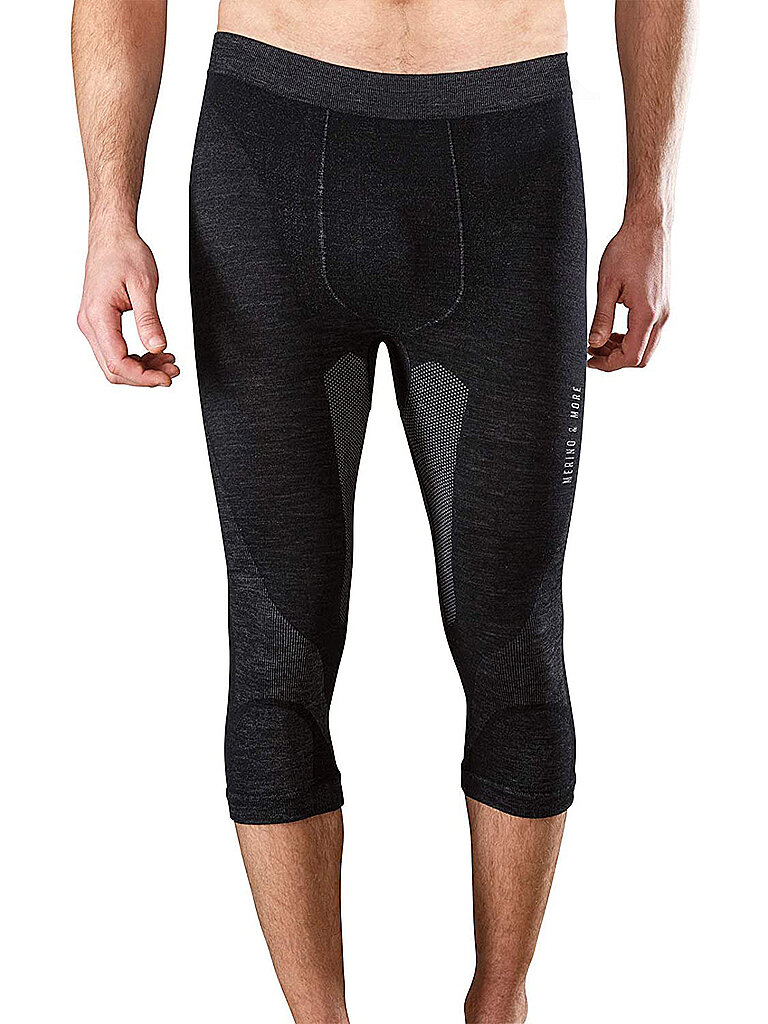 MERINO & MORE MERINO & MORE Herren Funktionsunterhose 3/4 schwarz | S, schwarz