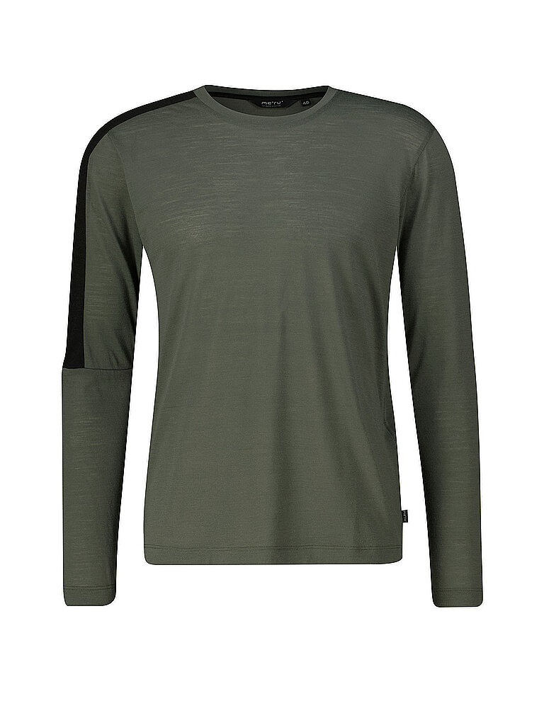 Meru MERU Herren Funktionsshirt Bloxwich Woolmix olive | 50, olive
