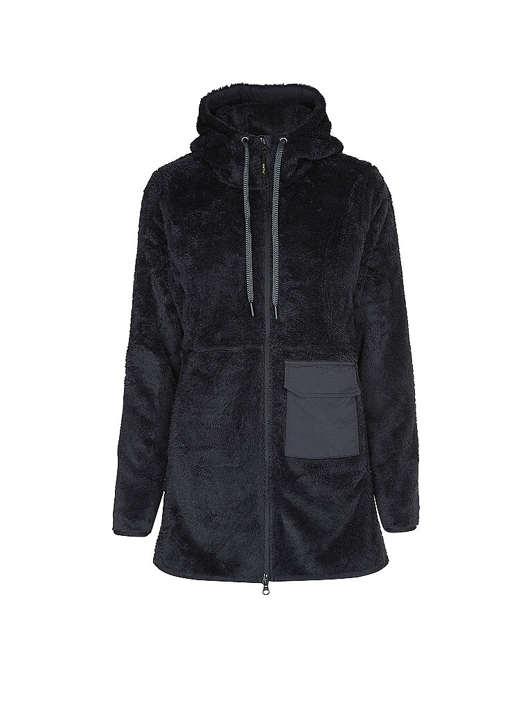 Meru MERU Damen Fleecemantel Nunavut Hoodie schwarz | 34, schwarz