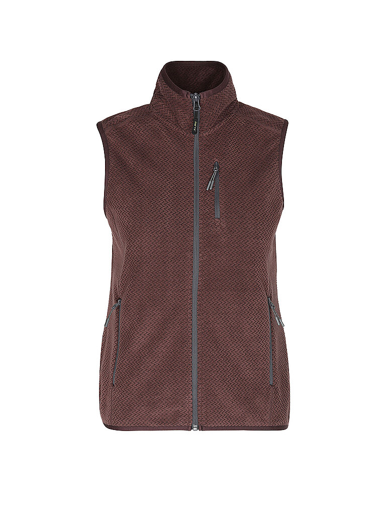 MERU Damen Fleeceweste Ajaccio Jacquard dunkelrot | 38