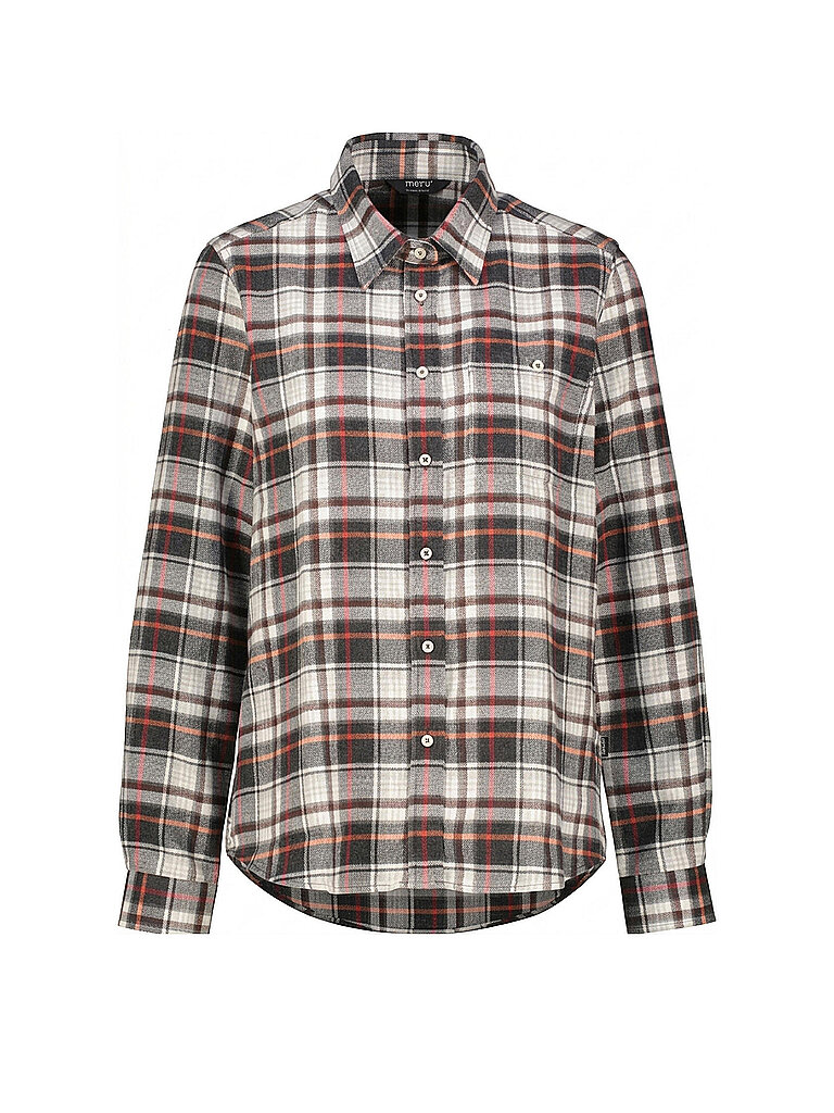 Meru MERU Damen Bluse Waimate Flannel dunkelrot | S, dunkelrot
