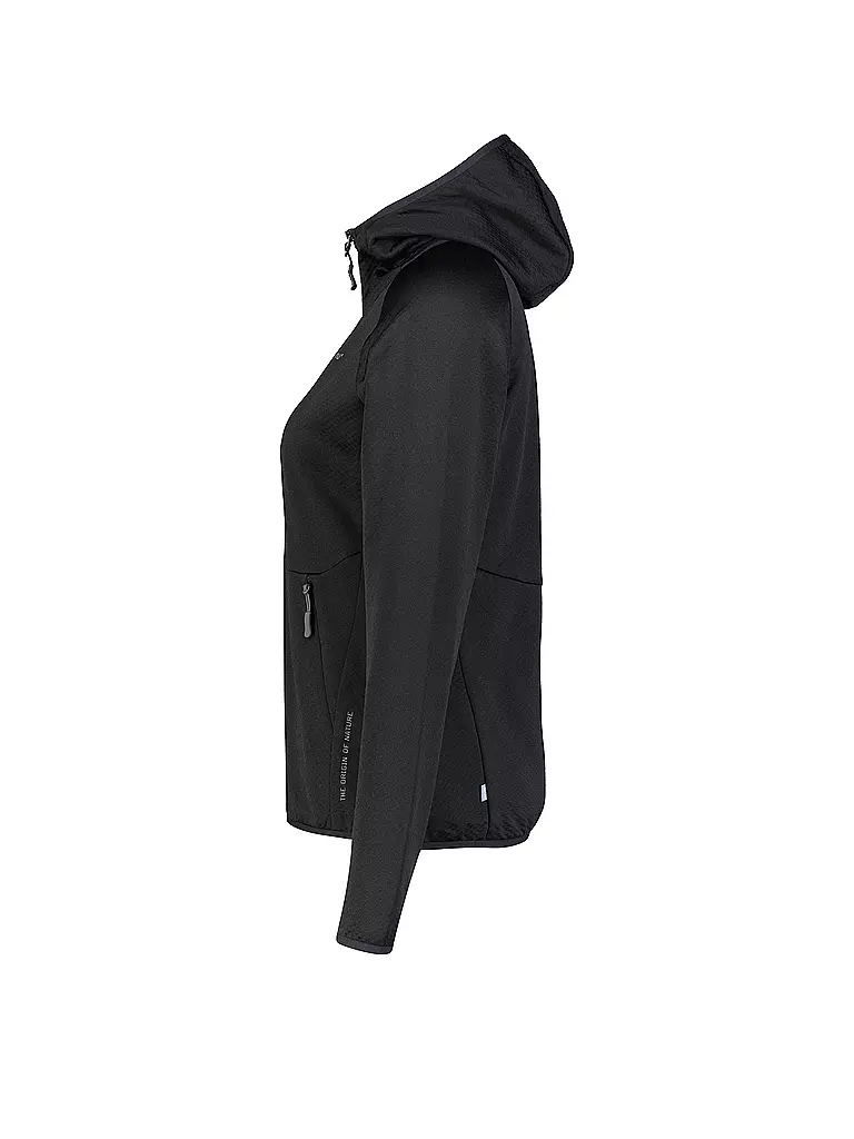 MERU | Damen Fleecejacke Beja Pattern Backs Hoodie | schwarz