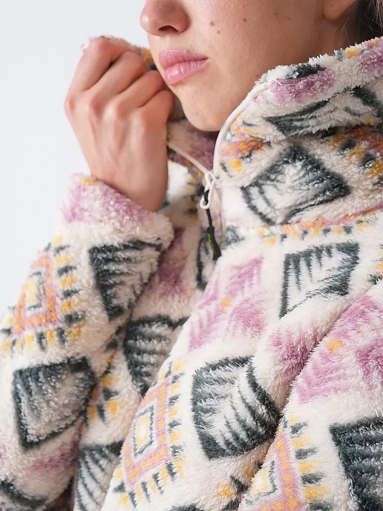 MERU | Damen Fleecejacke Kurgan Print | dunkelgrün