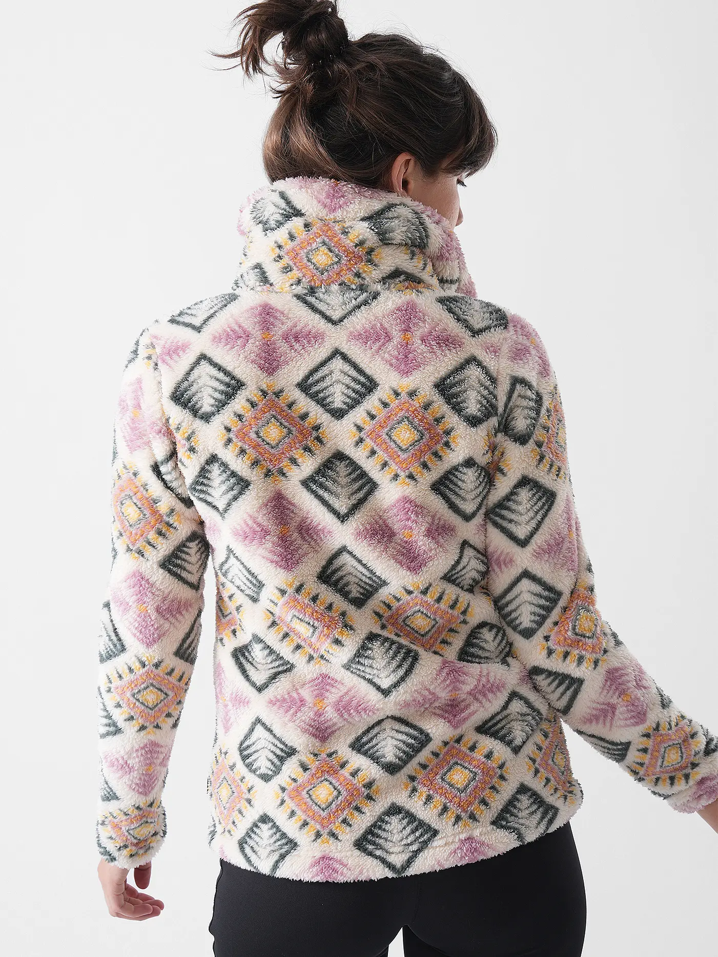 MERU | Damen Fleecejacke Kurgan Print | dunkelgrün