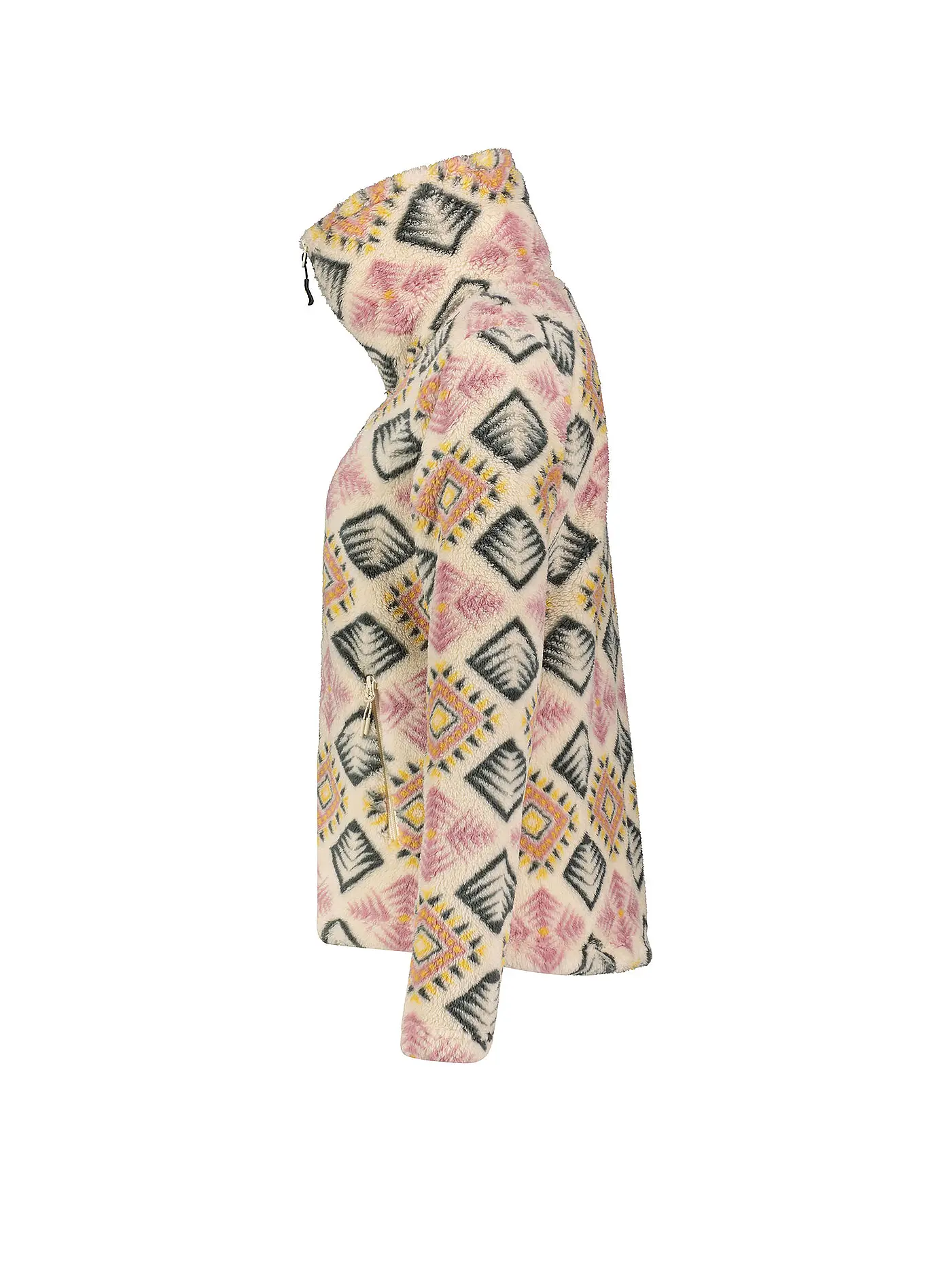 MERU | Damen Fleecejacke Kurgan Print | dunkelgrün