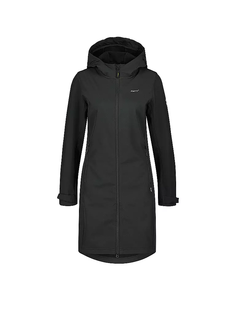 MERU | Damen Winter Softshellmantel Touloluse Hoodie | schwarz