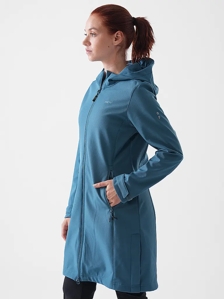 MERU | Damen Winter Softshellmantel Touloluse Hoodie | petrol