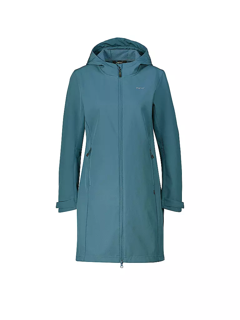 MERU | Damen Winter Softshellmanten Touloluse Hoodie | petrol