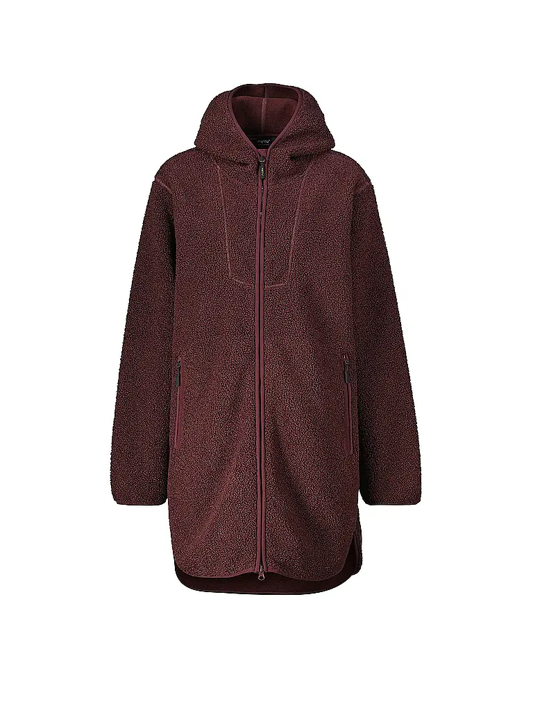 MERU | Damen Wintermantel Sigtuna Teddyfleece Hoodie | kupfer