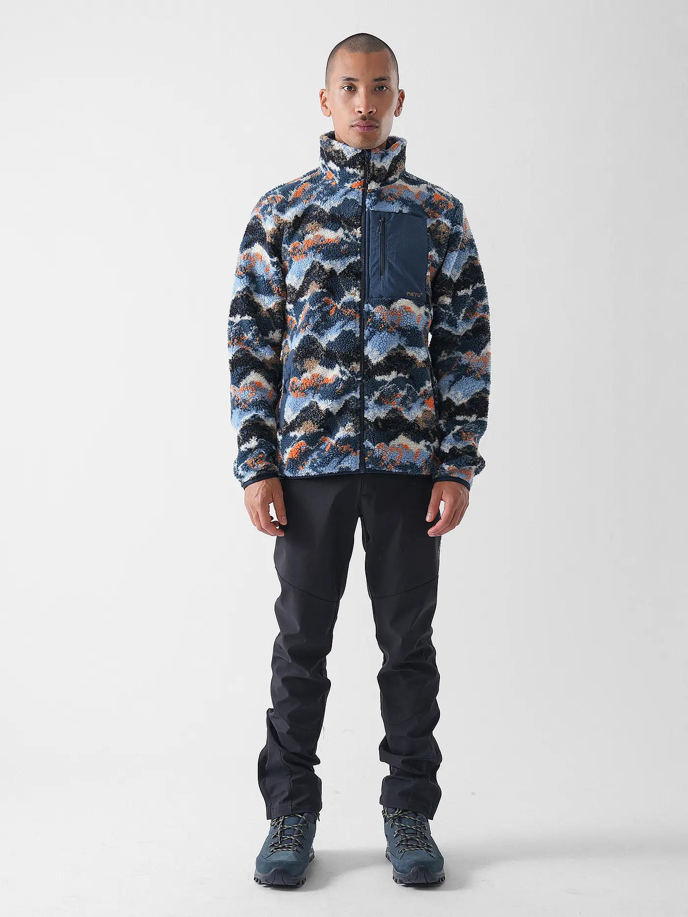 MERU | Herren Fleecejacke Rennes Teddyfleece | hellblau