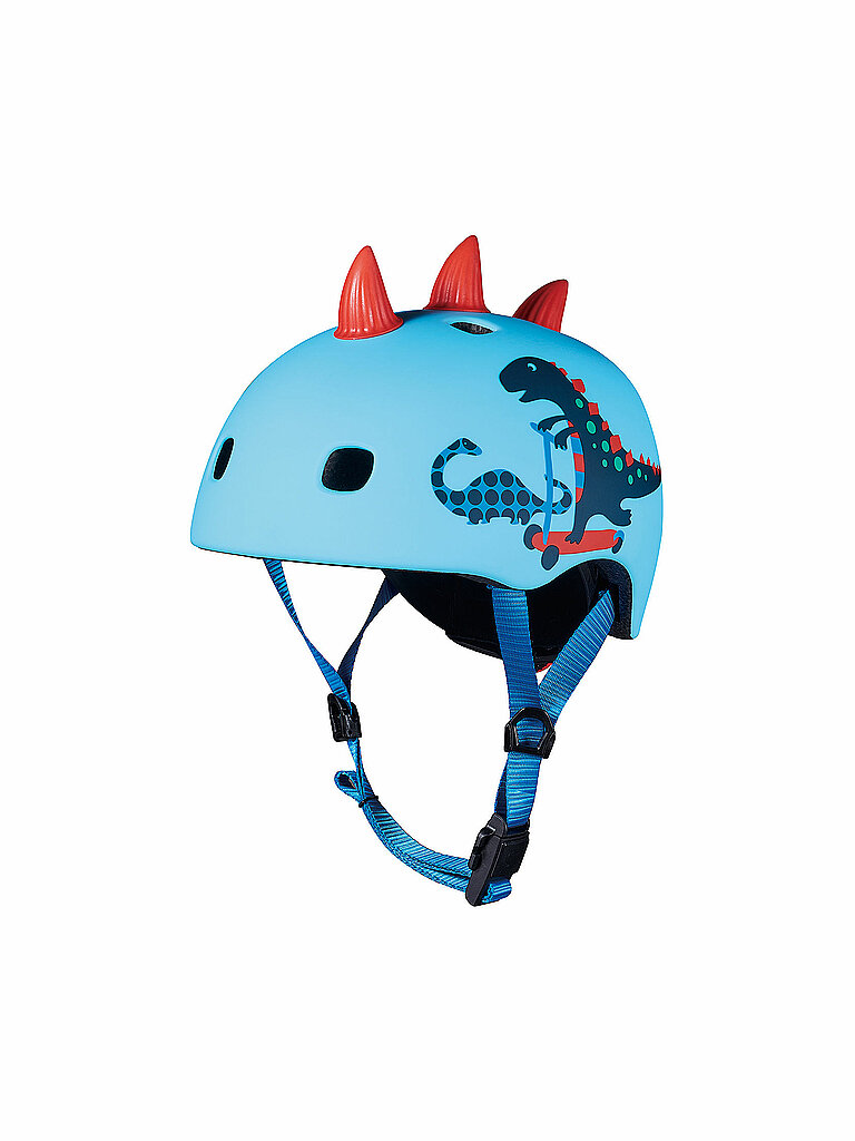 Micro MICRO Kinder Scooter Helm Scootersaurus 3D V2 blau | 48-53CM, blau