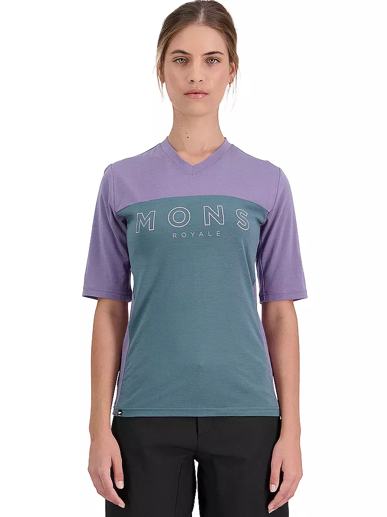 MONS ROYALE | Damen Radshirt Redwood Merino Air-Con VT | lila