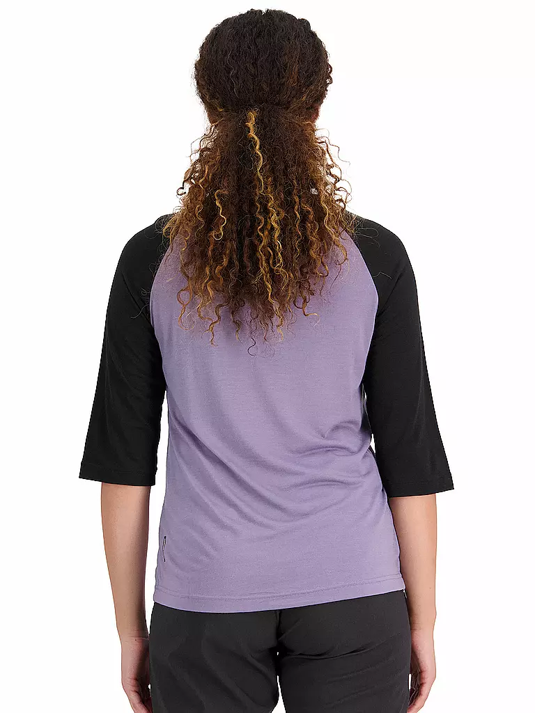 MONS ROYALE | Damen Radshirt Tarn Merino Shift Raglan 3/4 | lila