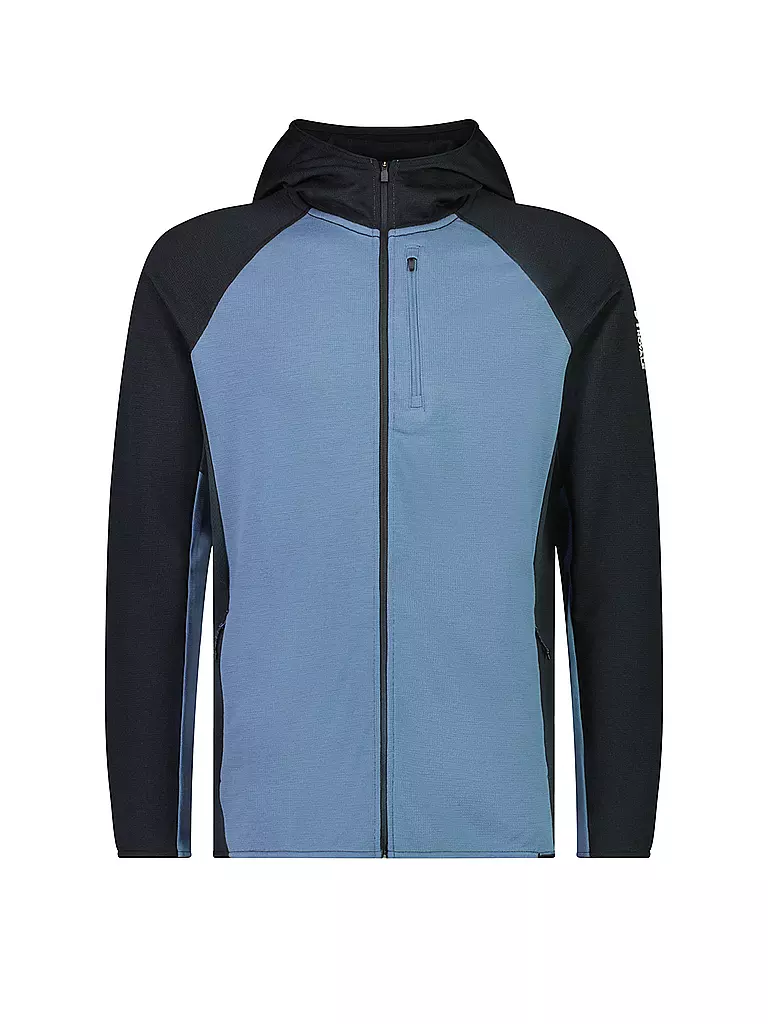 MONS ROYALE | Herren Fleecejacke Approch Merino Gridlock Hoodie | blau