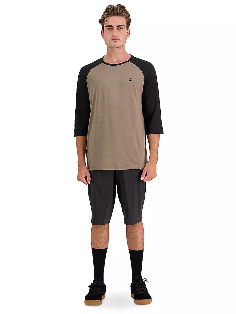 MONS ROYALE | Herren Radshirt Tarn Merino Shift Raglan 3/4 | camel