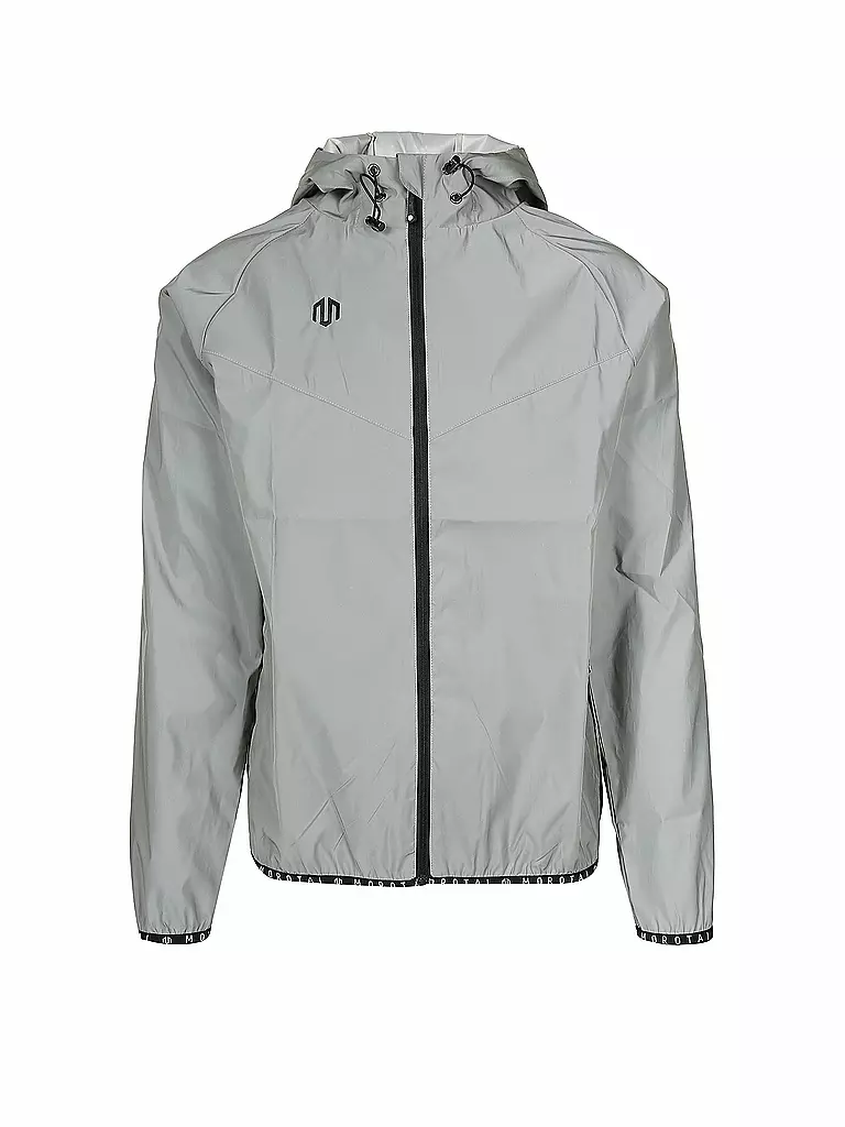 MOROTAI | Herren Kapuzenjacke Windbreaker Reflective | silber