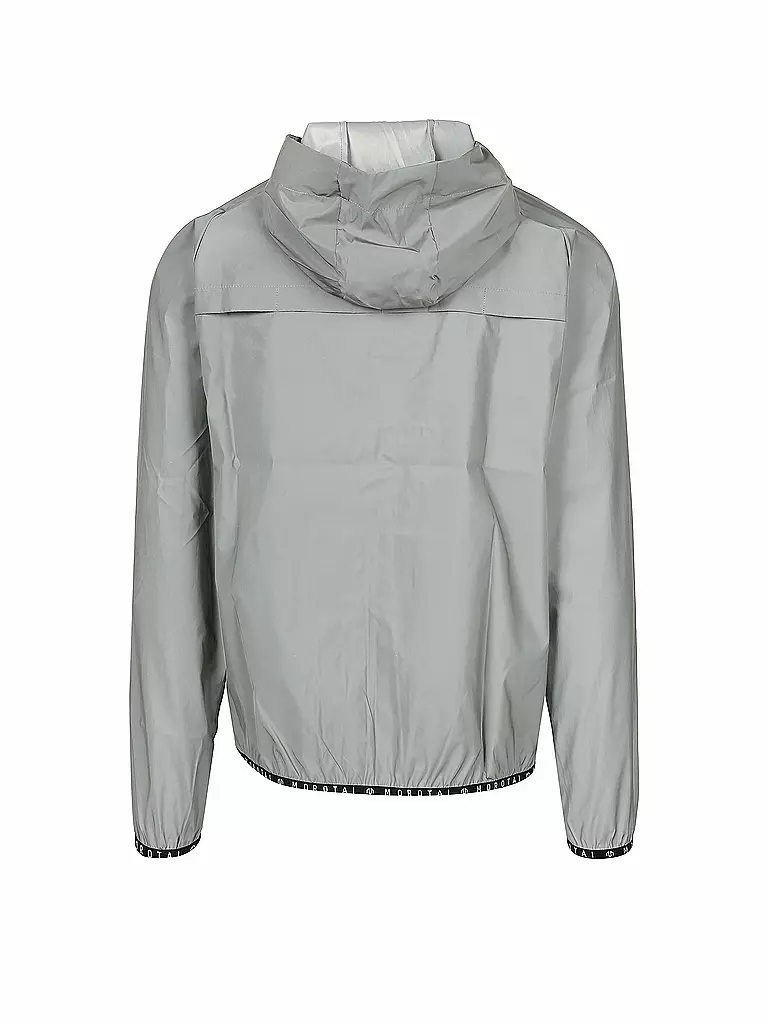 MOROTAI | Herren Kapuzenjacke Windbreaker Reflective | silber