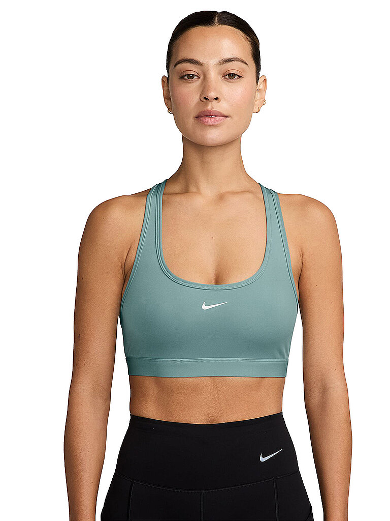 NIKE Damen Sport-BH Swoosh Low Support petrol | L