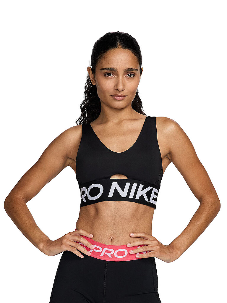 NIKE Damen Sport-BH Pro Indy Plunge mit mittlerem Halt schwarz | L