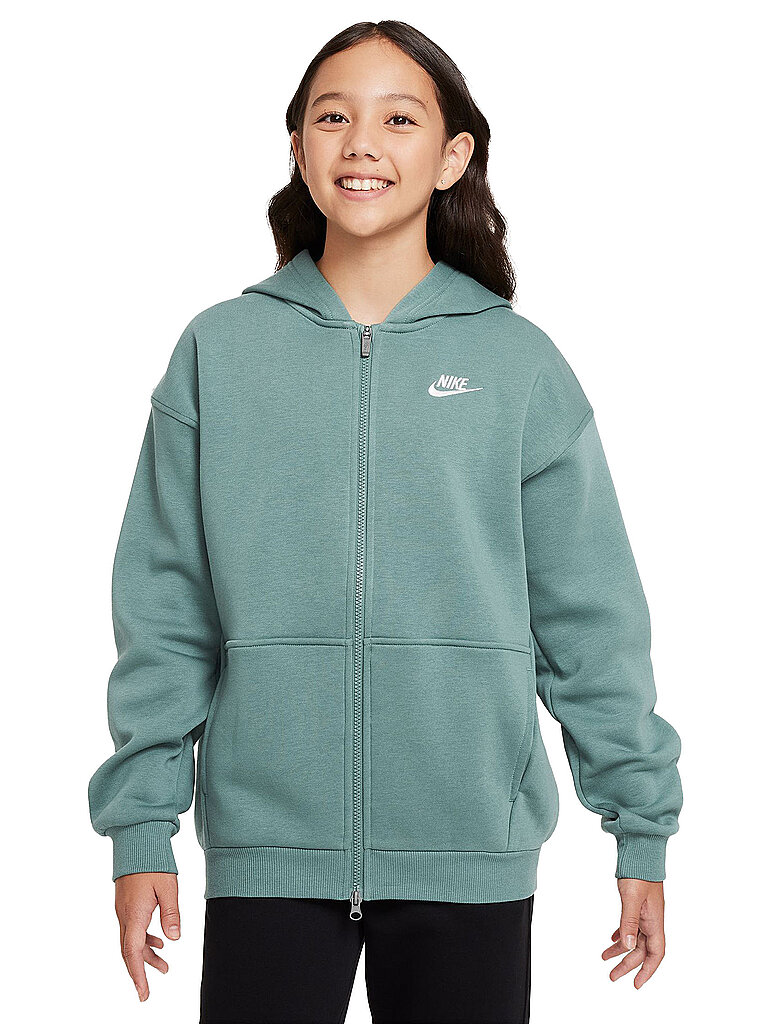 NIKE Mädchen Kapuzenjacke Sportswear Club Fleece petrol | S